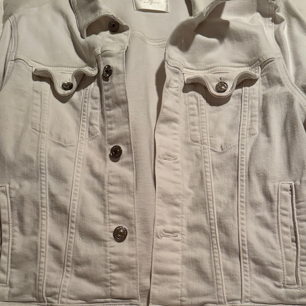 7 For All Mankind Classic White Jean Jacket